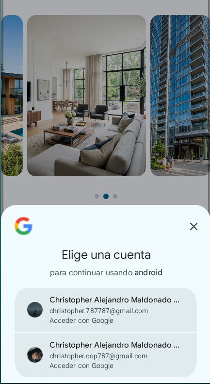 Pantalla de Google Auth