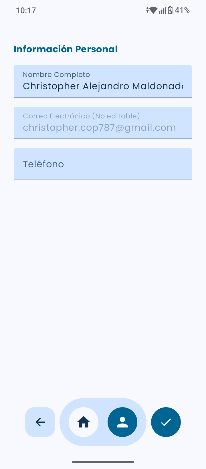 Pantalla de Editar Perfil