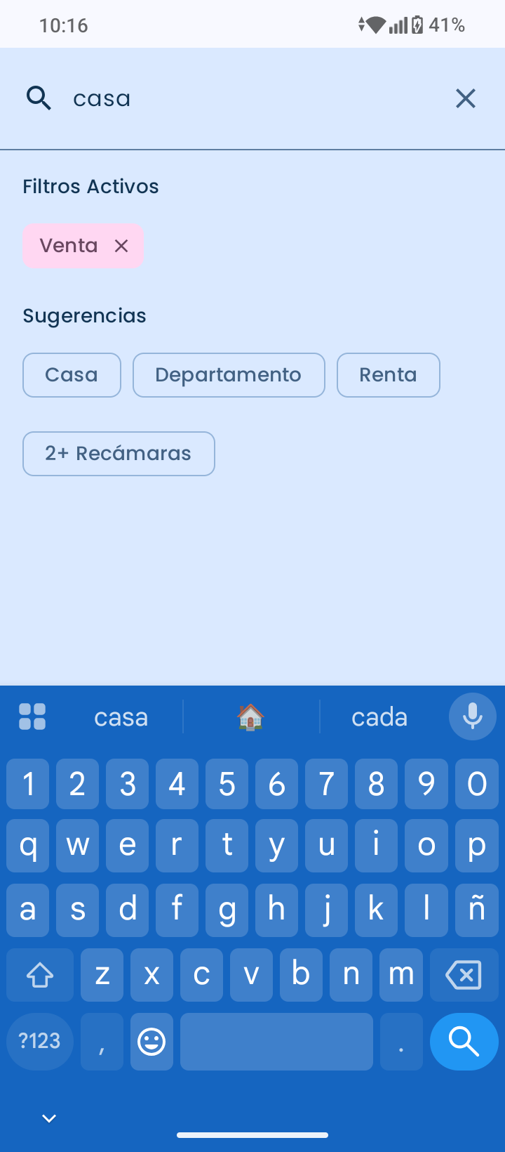Pantalla de Búsqueda
